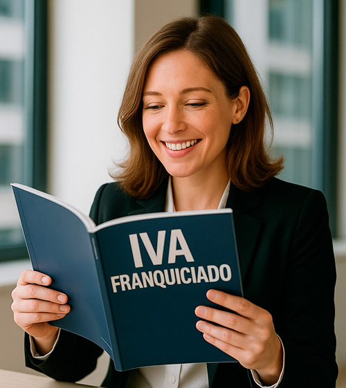 Autónoma informándose del IVA franquiciado